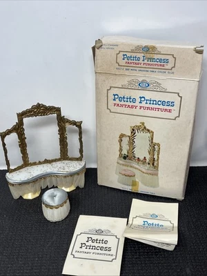 Dollhouse Petite Princess Fantasy Royal Dressing Table Vintage  1964 Ideal Flaws - Image 1 of 4