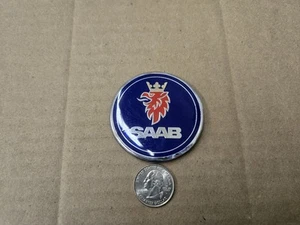 Saab OEM Blue & Chrome 2 3/8" Horn Button Pad Steering Wheel Emblem Badge Logo - Bild 1 von 4