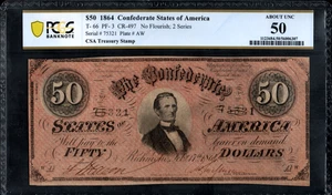 PCGS 50! 1864 CONFEDERATE STATES T-66  $50 NOTE - Picture 1 of 2