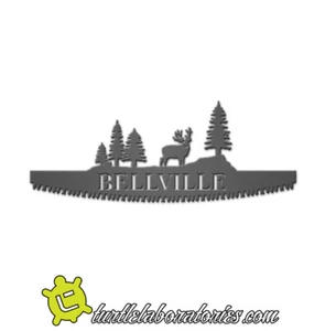 Custom Welcome Deer Saw Sign Metal Art - Foto 1 di 1