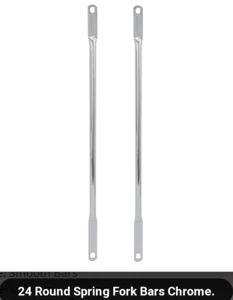 2 CHROME SPRINGER FORK BARS FOR 24"BEACH CRUISER BICYCLES,GREAT FOR SCHWINNS - Picture 1 of 2