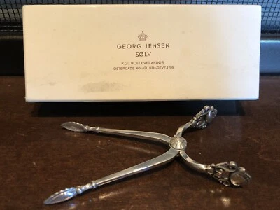 Tijeras/pinzas de azúcar de plata esterlina Acorn de George Jensen de 3,75" Foto 1 de 4