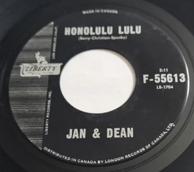 Jan & Dean – Honolulu Lulu / Someday (You'll Be Walking By) 45 RPM Record 7" Foto 1 de 4
