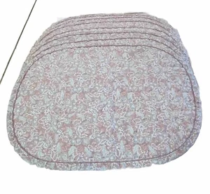 Vintage 80’s Placemats Set of 7 Pinks White Mauves Flowers Quilted 16” X 13” - Picture 1 of 7