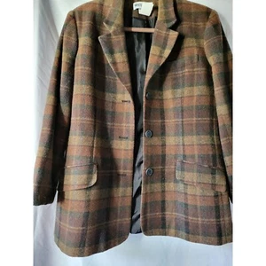 Blazer de lana a cuadros blanco ciervo vintage para mujer talla 8 otoño ropa de hombre inspirado en Ann - Imagen 1 de 4