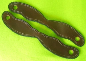 New High QUALITY Doubled & Stitched TOP GRAIN Lined Leather SLOBBER STRAPS - Picture 1 of 8