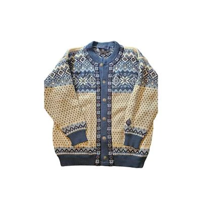 Lana NORDSTRIKK Noruega Azul Blanco Metal Botones CARDIGAN SUÉTER HOMBRE Talla Mediana Foto 1 de 3