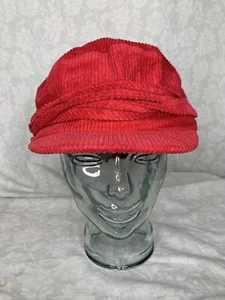 Olive & Pique Ladies Corduroy Red Newsboy Style Cap NWT (L1) - Picture 1 of 9