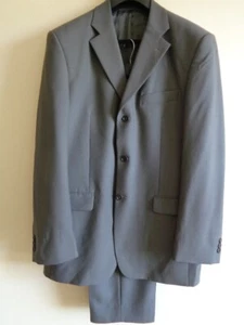 BALMAIN MEN'S STONE GREY WOOL TROUSER SUIT - SIZE 40 LONG - Picture 1 of 9