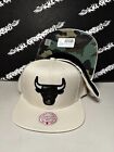 NEW Mitchell & Ness Chicago Bulls Camo Cream White Snapback Hat Cap Ivory Biege