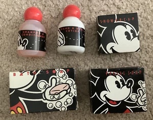 Disney Hotel Travel Toiletries Soap (2) Shampoo Conditioner Lotion Shower Cap - Picture 1 of 1