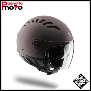 CASCO JET TUCANO URBANO EL'TOP CON PARASOLE BRONZO OPACO VARIE TAGLIE - Picture 1 of 1
