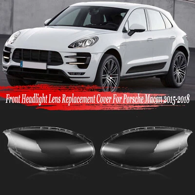 For Porsche Macan 2015-2018 Pair Clear Headlight Lens Cover Diffuser Lens - Image 1 of 4