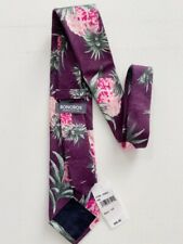 BONOBOS Handmade Neck Tie Purple Floral Linen 