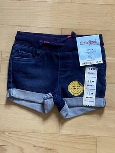 NWT Cat & Jack Girl Denim Shorts Size 12m - Picture 1 of 3