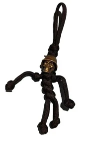 Bag, Backpack, Jacket Zipper Pull Keychain. Brass Skull - Picture 1 of 2