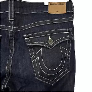 True Religion Ricky Jeans W36 L28 Relaxed Straight Leg Blue Denim Horseshoe - Picture 1 of 9