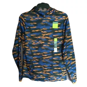TEK GEAR Camo Hoodie Youth XL 18-20 Hooded Sweatshirt Blue Orange Black New - Picture 1 of 4