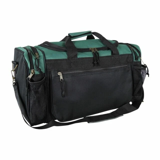 DALIX ‎DF-053 20" Sports Duffle Bag with Mesh and Valuables Pockets - Dark Green