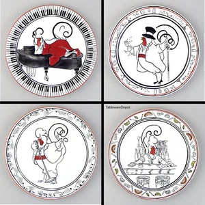 Complete Set of 4 Salad Plates MINT UNUSED! Noble Excellence, The Coop - Picture 1 of 7