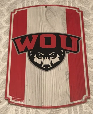 Western Oregon Wolves 11x17 Wood Sign Wincraft NCAA NEW SEALED - Image 1 of 4