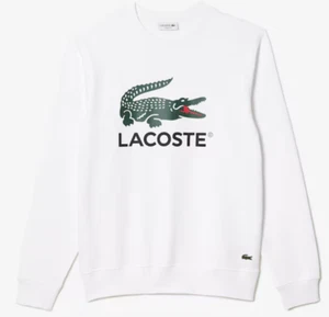 Sudadera polar cuello redondo Lacoste para hombre en blanco. C42 - Imagen 1 de 5
