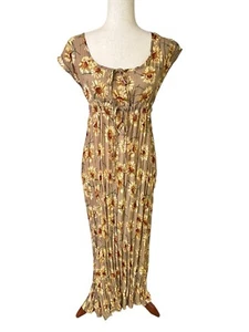 Vintage Dress Womens Small 90s Sunflower Y2K Long Midi Milkmaid Empire Waist - Picture 1 of 12