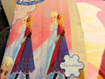 全新 粉色 紫色 蓝色 迪士尼 FROZEN Elsa Anna 织物 淋浴帘 Love Sister — 第 1/4 张图片