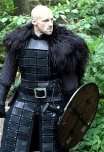 Leather Black Body Armor Viking Worrier Armor LARP cosplay Christmas Gift - Picture 1 of 3