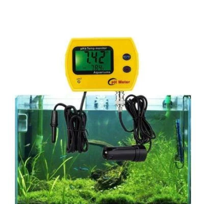 Digital Online pH Meter Aquarium Water Quality Monitor Analyzer +Thermometer &PH - Image 1 of 4
