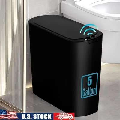Bote de basura con sensor de movimiento sin contacto diseño de sellado de olores delgado cubo redondo de 5 galones nuevo Foto 1 de 4