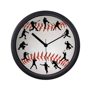 Baseball Player Wall Clock Man Cave or Little League Decor Gift - Picture 1 of 3