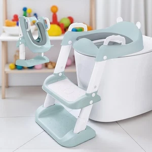 Kids Toilet Seat Childrens Toilet Ladder Trainer Folding Anti Slip Bathroom Step - Picture 1 of 6