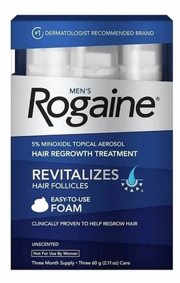 ROGAINE 5% Minoxidil Unscented Foam Hair Regrowth Treatment 3 Month - 02/27+ - Image 1 of 4