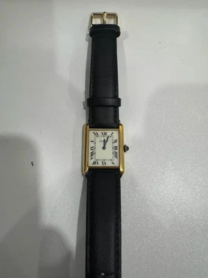 Working Cartier Tank Gold-plated Manual Roman Dial Ladies Watch  - Image 1 of 4