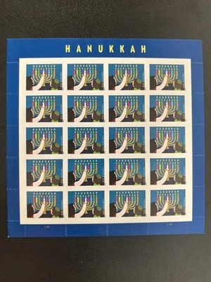 US Stamps 2020 Hanukkah – Holiday Celebration  5 Sheets of 20 / A total of 100 - Image 1 of 2