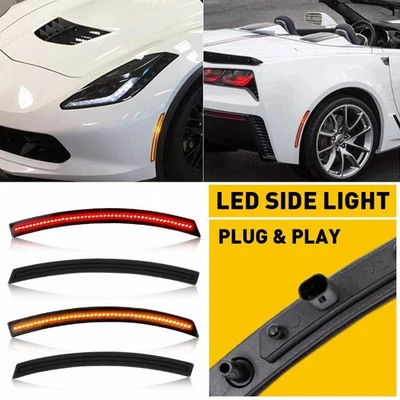 Replacement LED Side Lights Marker Smoked For 2014-2019 Chevrolet Corvette C7 4X - Image 1 of 4