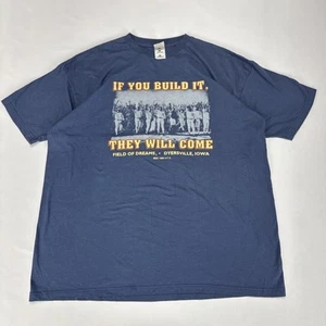 Vintage FIELD OF DREAMS T Shirt Adult 2XL Blue Graphic Tee Crew Neck Boxy 96” - Picture 1 of 8