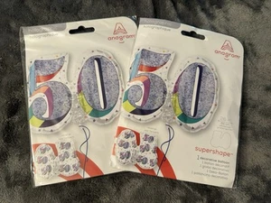50th Birthday Decorations Balloons Jumbo Supershape Anniversary Party 26” - Picture 1 of 5