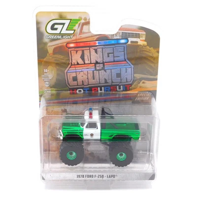 Ford F-250 1978 Green Machine LAPD Kings of Crunch Hot Pursuit diecast 1:64 Foto 1 de 2