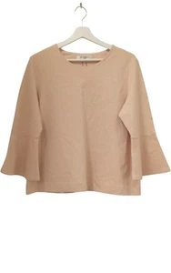 LK Bennett Blouse Putty Bell Sleeve Viscose Size UK L - Picture 1 of 7