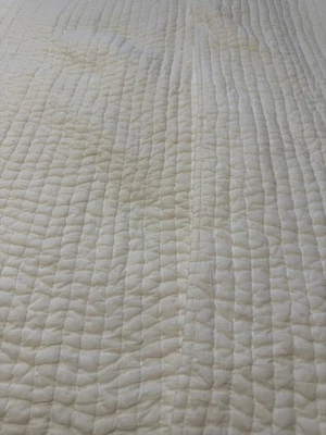 Handmade SET— Ivory Queen Quilt & Envelope Pillow Shams: 2 King, 1 Standard NWOT - Image 1 of 4