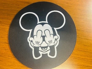 Mickey Mouse Pad Black Mousepad Non-Slip Rubber Funny Mat - Photo 1/1
