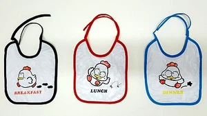 NEW BABY GRAPHIC BIBS FOR INFANTS KIDS PVC WATERPROOF 3 PIECE SET CUTE DESIGNS - Picture 1 of 4