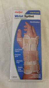 Wrist Splint Brace Elastic Support Reversible Adjustable Beige Large/X-L NIB