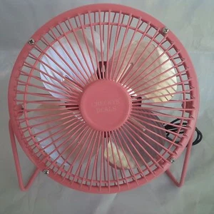 Checkys Deals 4 inch metal usb powered fan office computer desk portable PINK - Picture 1 of 1
