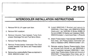 CESSNA P210 - Aircraftsman Intercooler INSTALLATION INSTRUCTIONS Manual - Engine - Foto 1 di 6