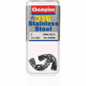 Champion IWN04 Stainless Steel Wing Nut Pack 1/4" UNC - Picture 1 of 4