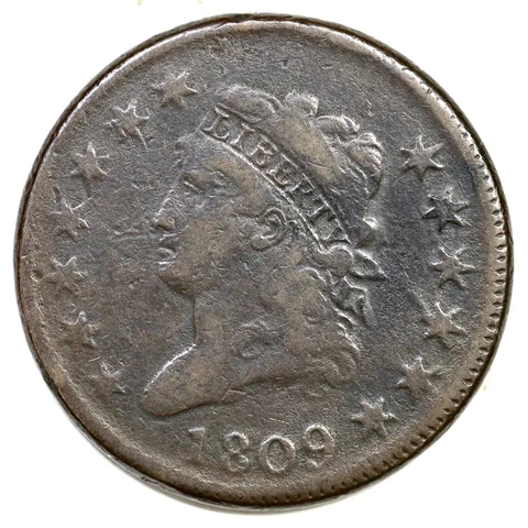 1809 S-280 R-1 Classic Head Large Cent Coin 1c Cover