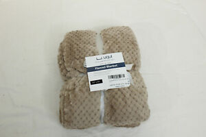 uqui 50x60 Flannel Throw Blanket Fleece Lightweight Warm Cozy Tan Fur Doublet